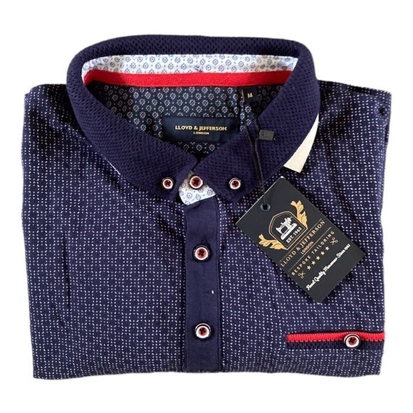 NWT Lloyd & Jefferson Short Sleeve Polo Men’s Shirt - Picture 4 of 8